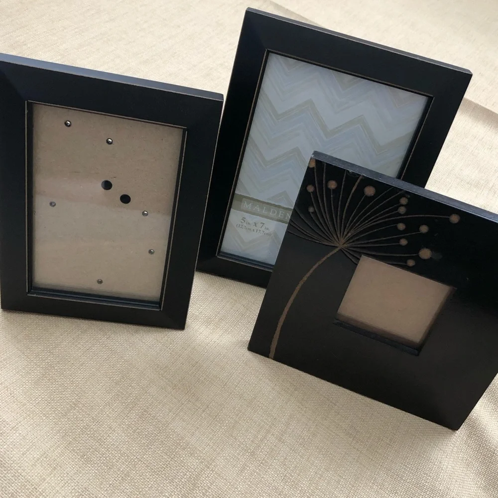 Set of 3 Brown / Black Picture Frames